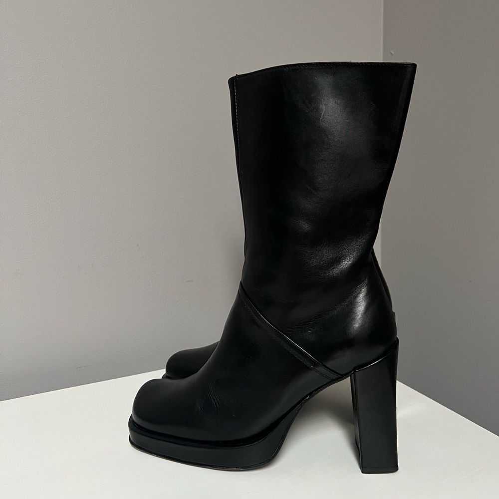 Black Mid Calf Boots